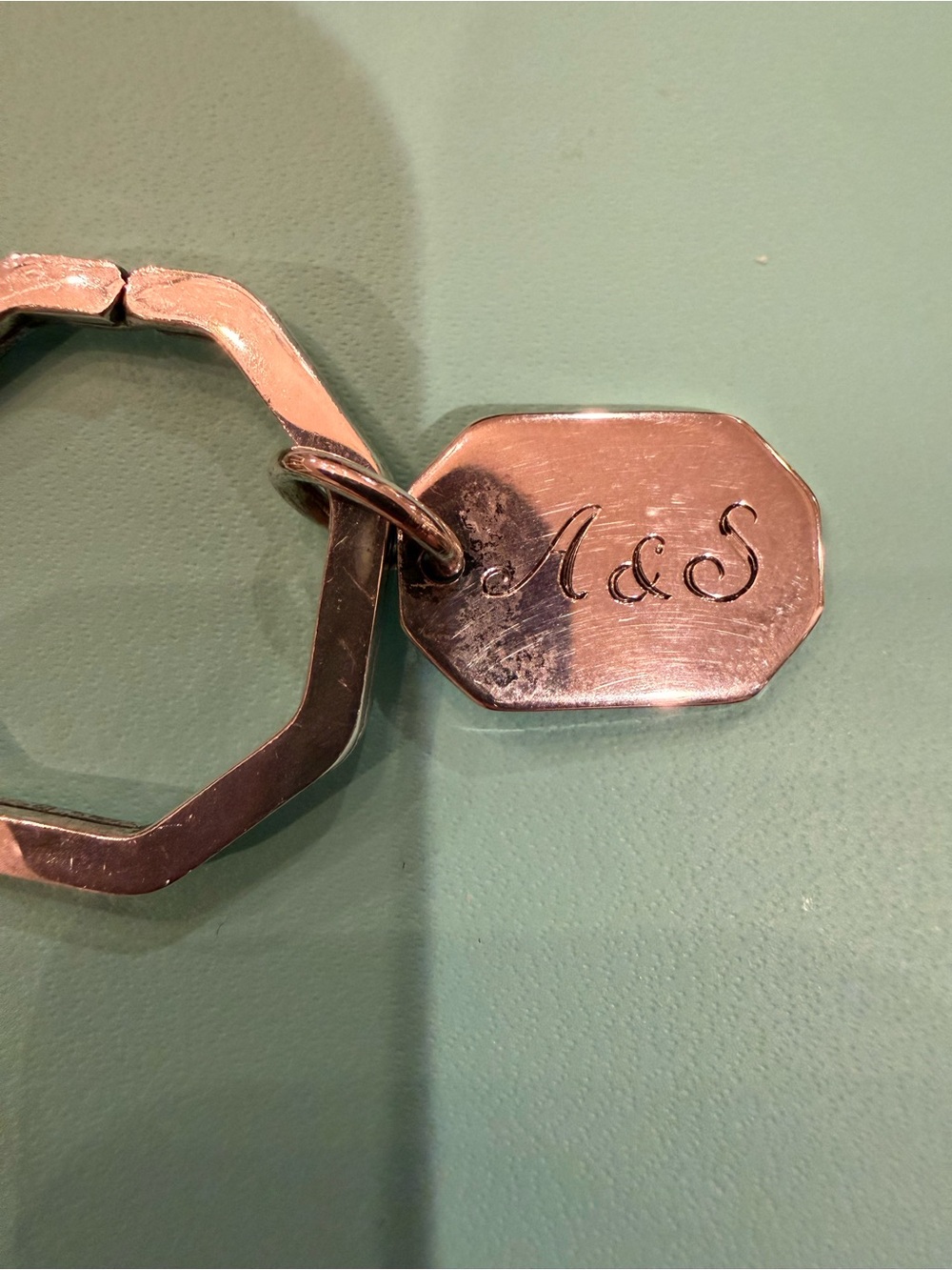 Tiffany & Co. Octagon Key Ring with 1982 and A&S tag - Picture 9 of 10